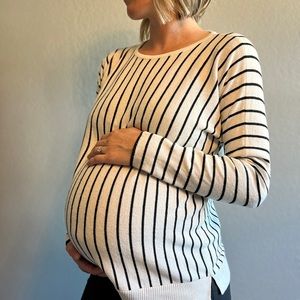 ASOS Maternity Knit Black and White Striped Dress